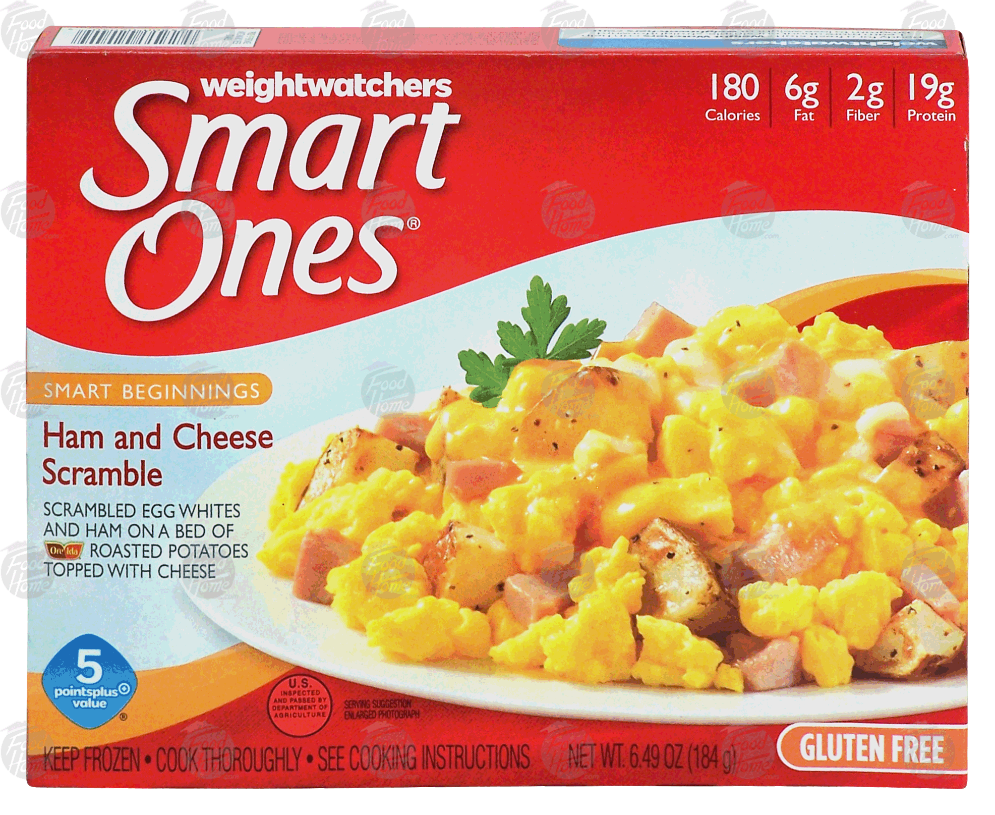 Weight Watchers Smart Ones ham and cheese scramble on a bed of roasted potatoes, gluten free Full-Size Picture